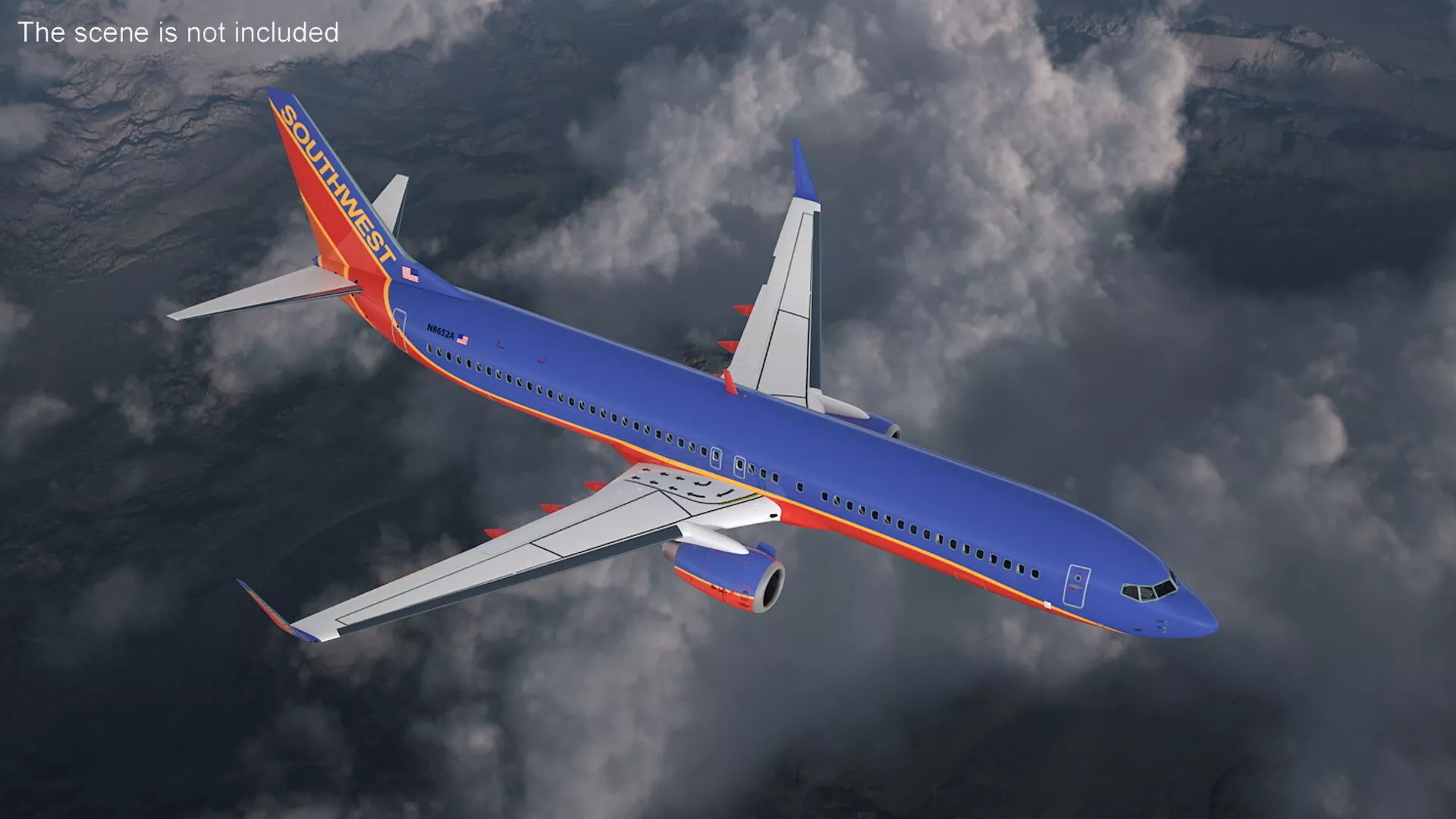 Southwest Airlines Boeing 737-900 with Interior Rigged for Maya 3D model