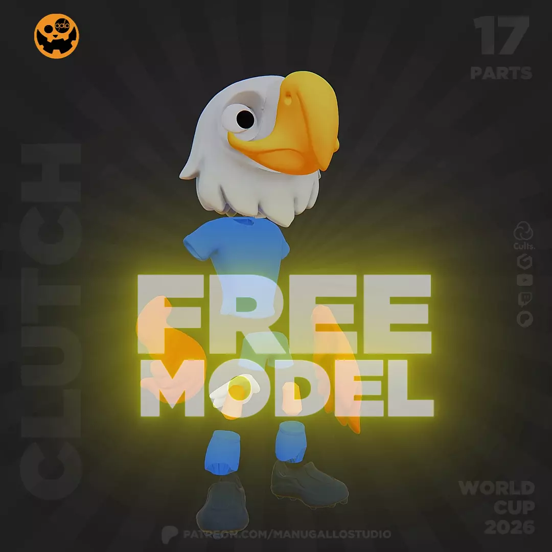 free CLUTCH Fan Art 17 parts AMS Multicolor World Cup 2026 Free 3D print model