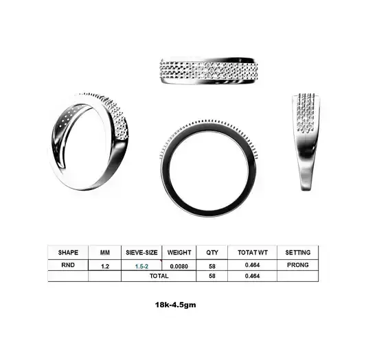 R 2908 wedding ring with diamonds 3D print model