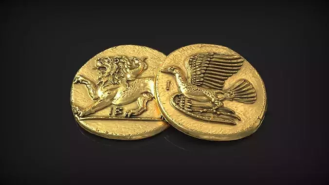 Ancient Greek Lion and Eagle Mythology Coin Replica