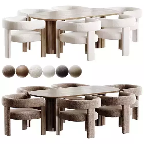William Chair Retehome and Adele Opex Table Low-poly 3D model