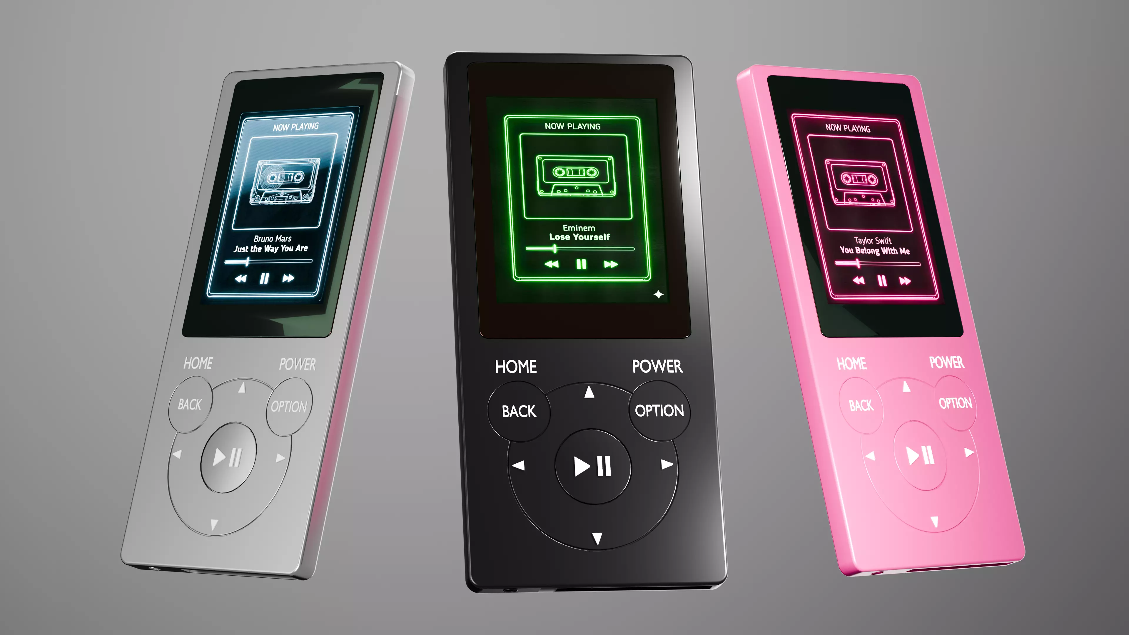 MP3 Player Retro Futuristic 3 Style ready Low-poly 3D model
