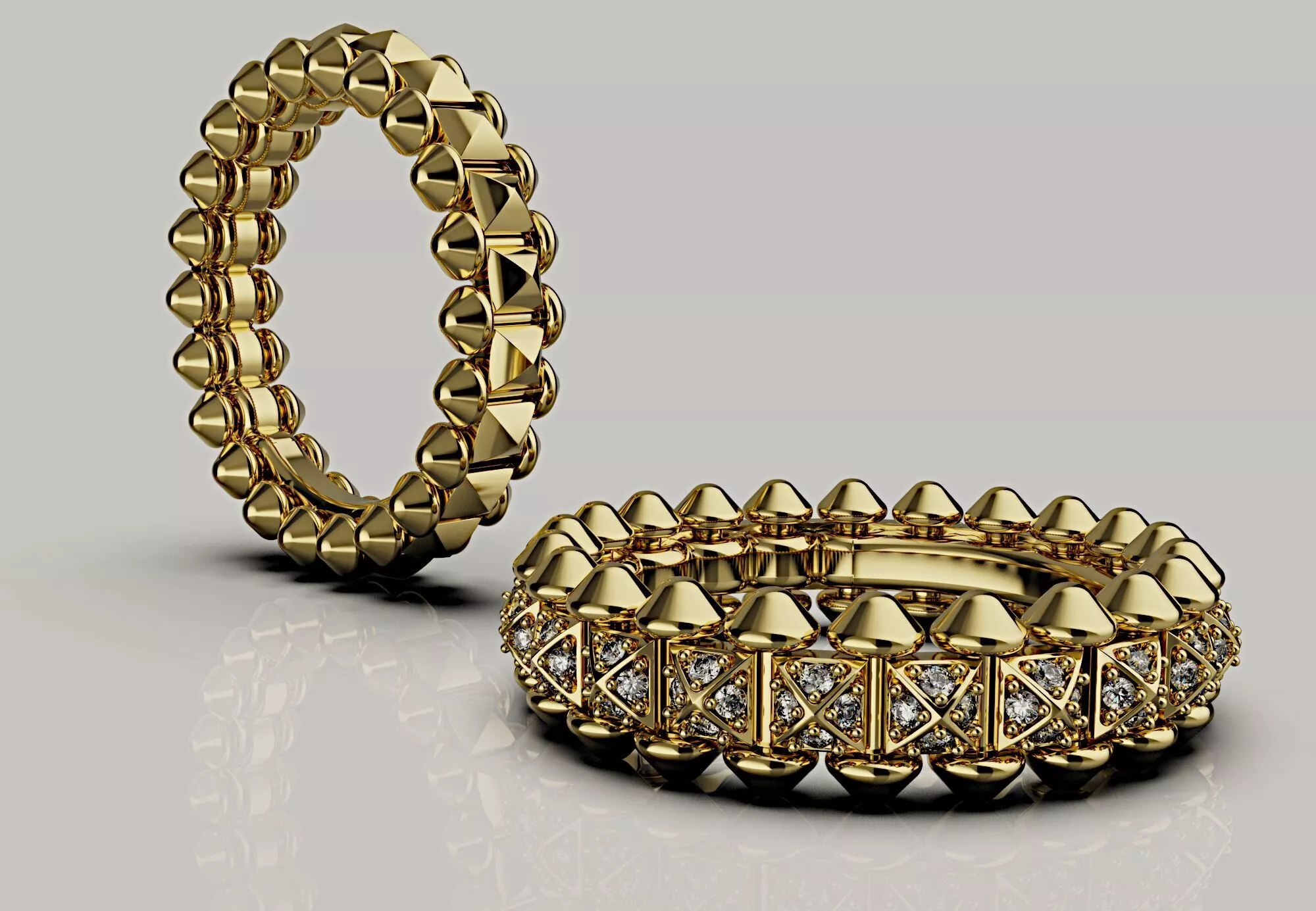rings Clash TWO VERSION de cartier 3D Print READY N22 3D 3D print model