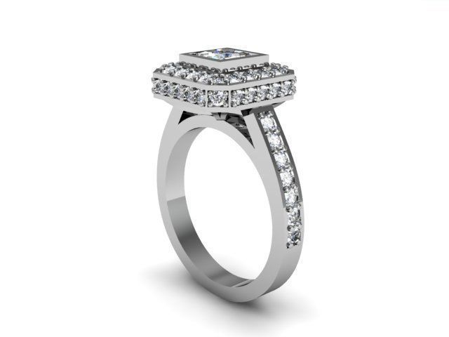 Diamond Ring  classic engagement  3D print model
