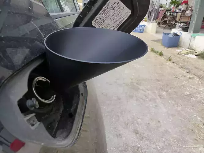 VW Petrol Diesel Fuel Funnel STL - Jerry Can Anti-Siphon Adapter 3D print model 2