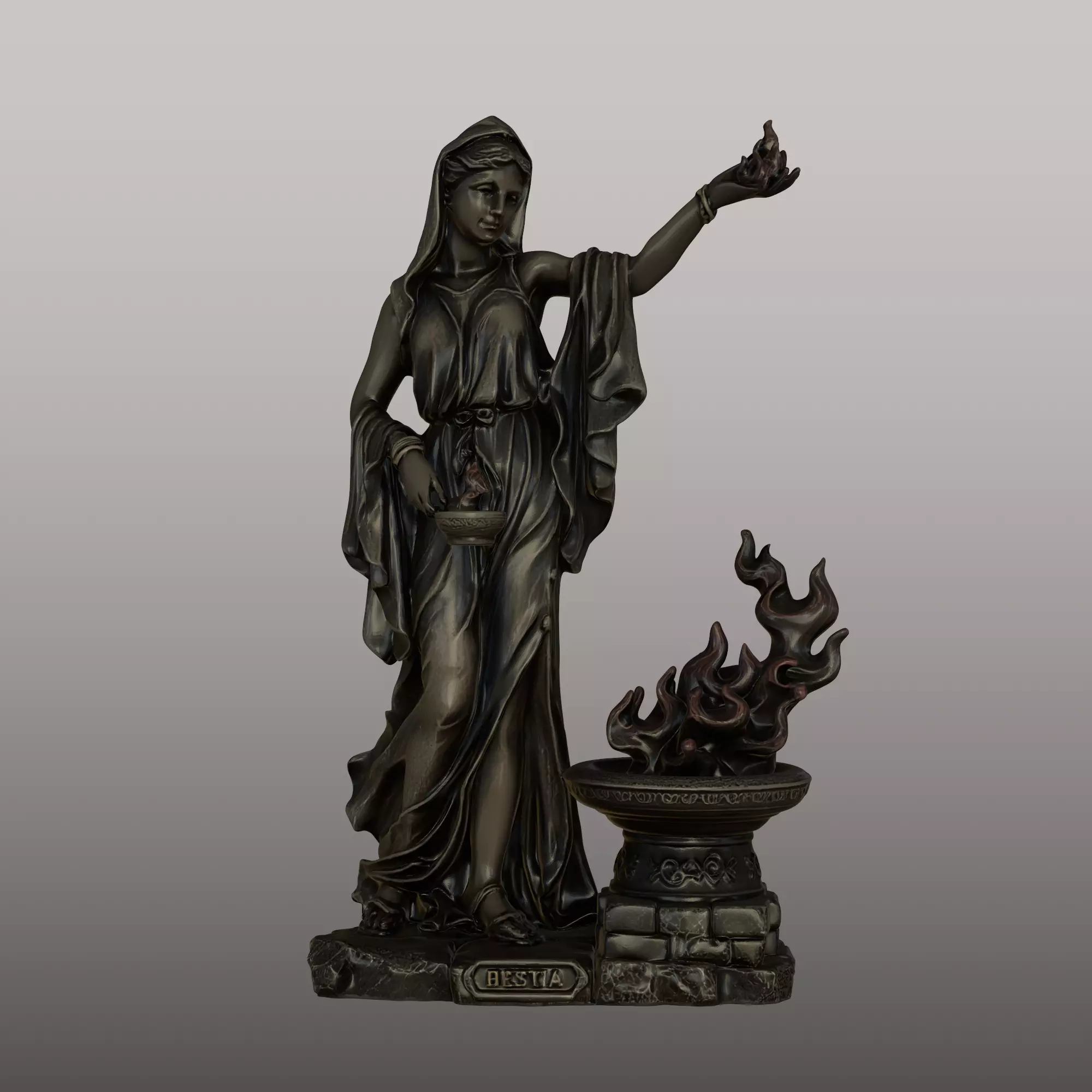 Hestia Statue Greek Goddess of Hearth and Sacred Fire 3D print model
