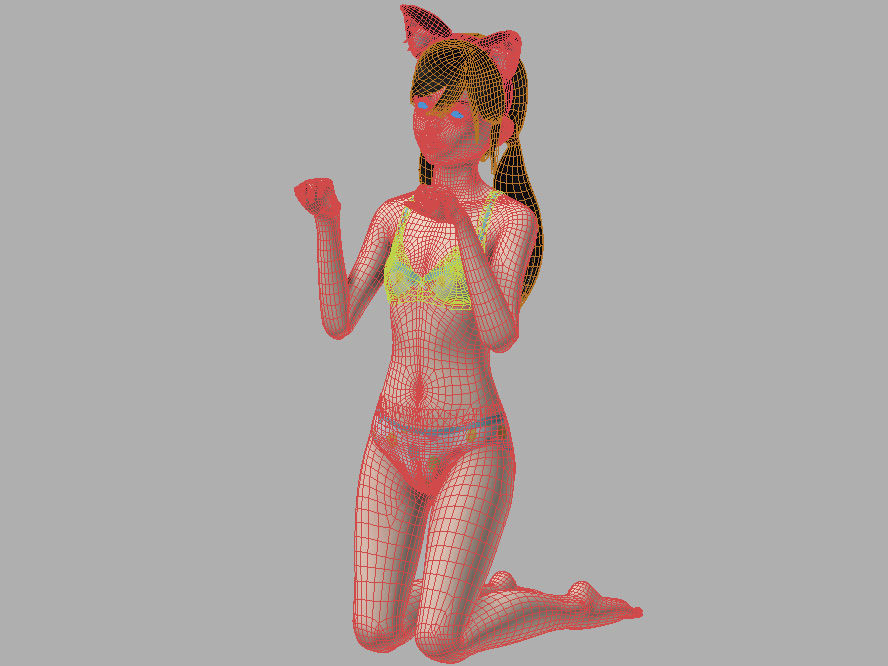 Manami various outfit pose 03 3D model_7