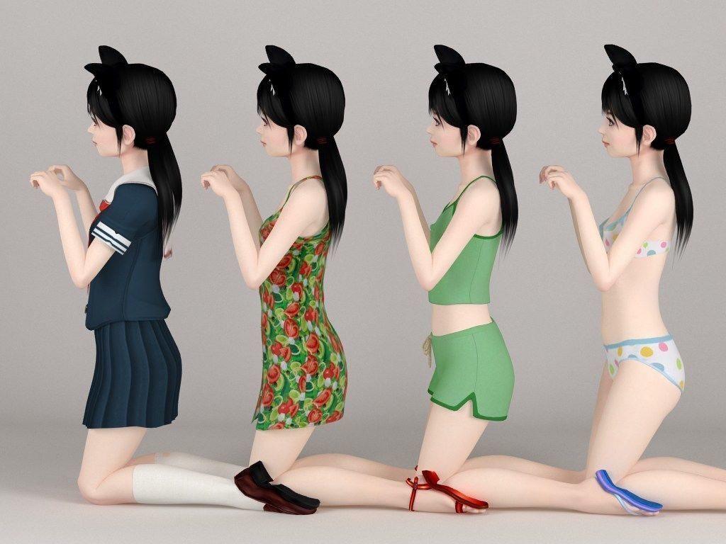 Manami various outfit pose 03 3D model_5