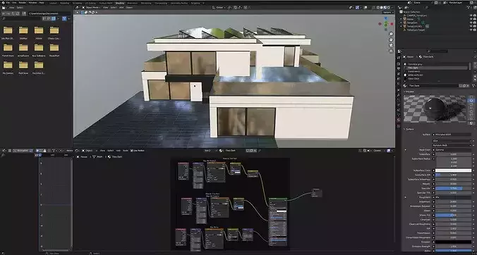 Modern house V169 with BLENDER file 3D model 3