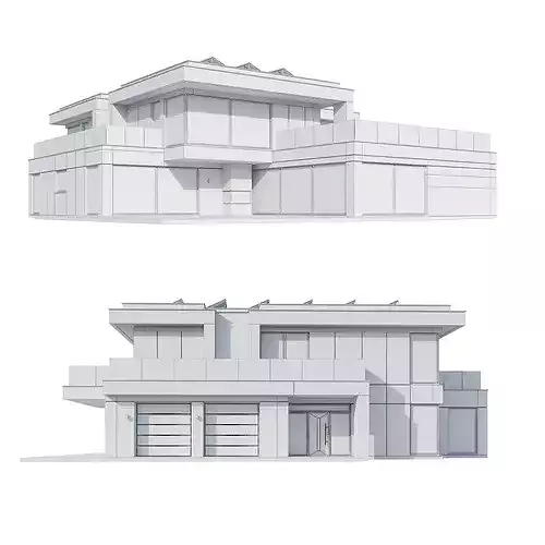 Modern house V169 with BLENDER file 3D model 7