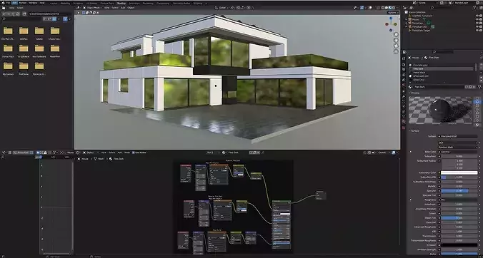 Modern house V169 with BLENDER file 3D model 2