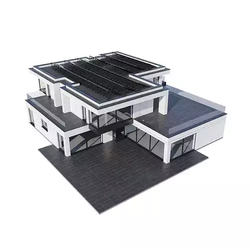 Modern house V169 with BLENDER file 3D model 6