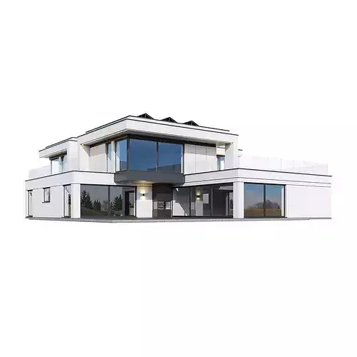 Modern house V169 with BLENDER file 3D model 5