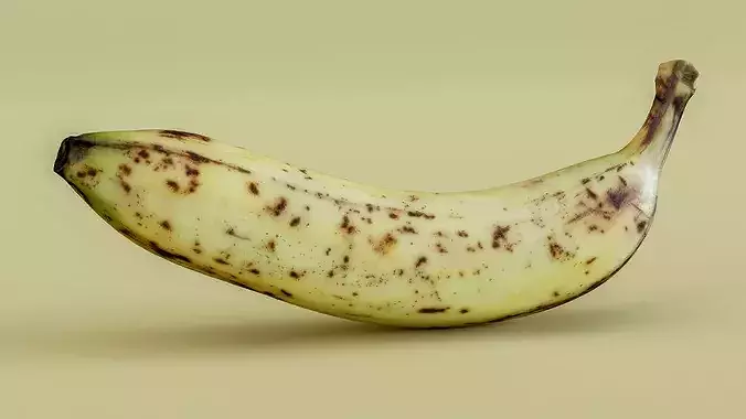 Realistic Banana 3D Scan 1 Mesh with 6 Ripeness Textures Low-poly 3D model 7