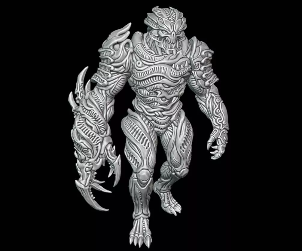 Bio Mutant Monstrosity Clawed Alien Warrior 3D print model