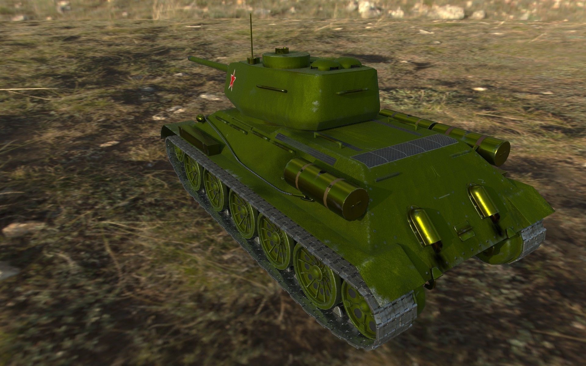T-34-85  Low-poly 3D model_7