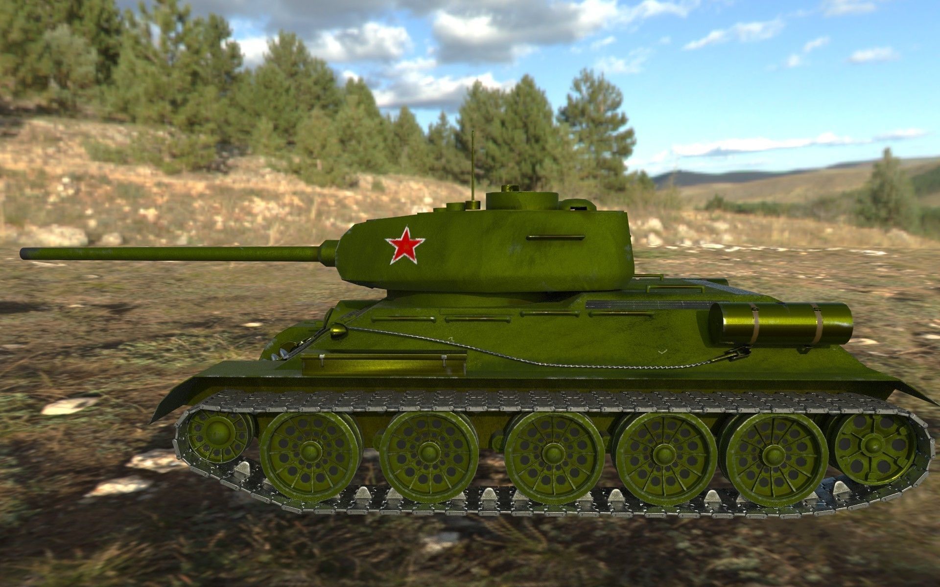 T-34-85  Low-poly 3D model_6