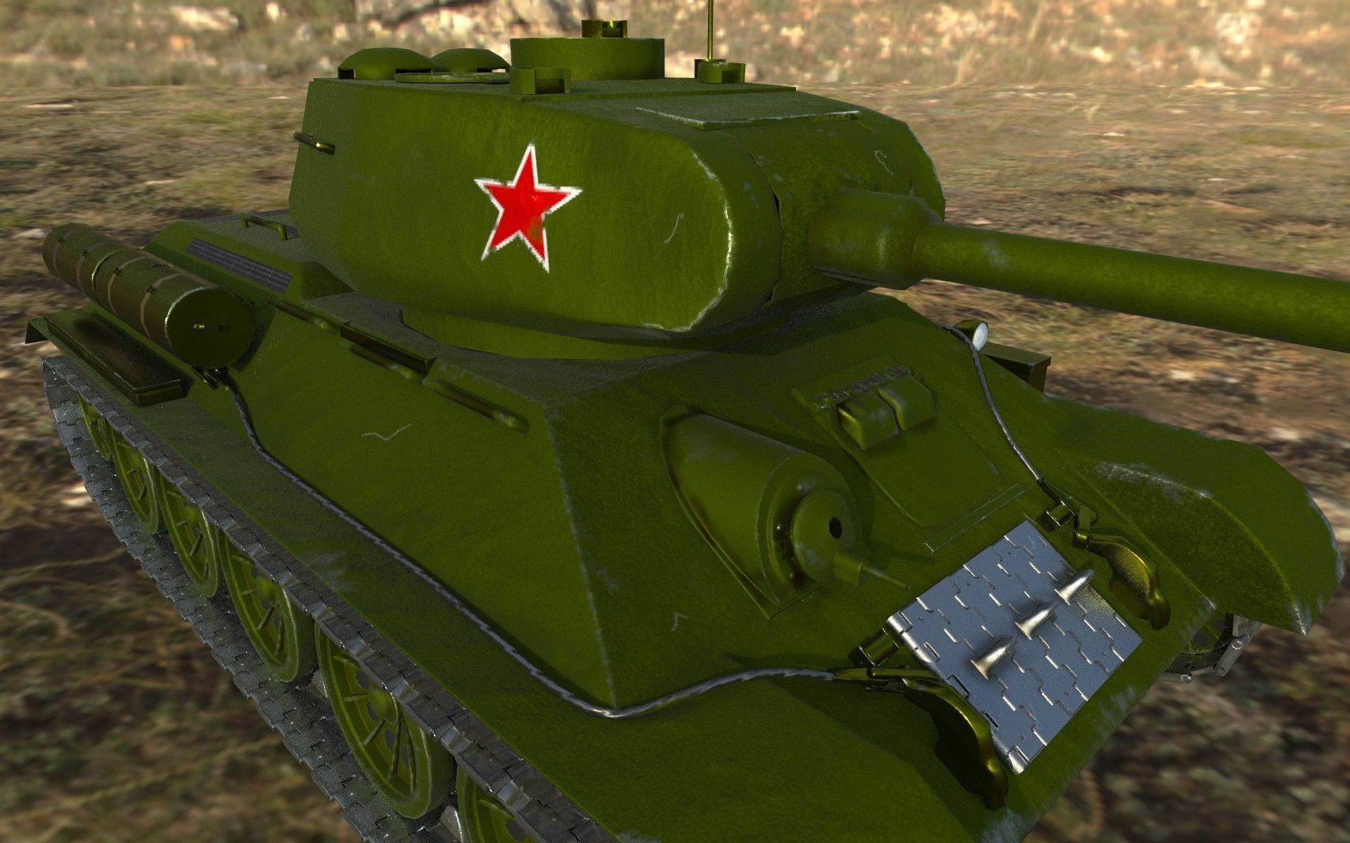 T-34-85  Low-poly 3D model_2