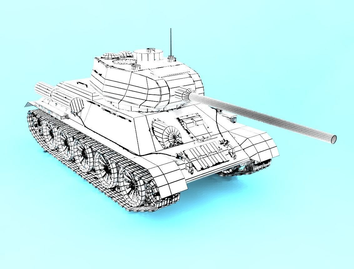 T-34-85  Low-poly 3D model_23
