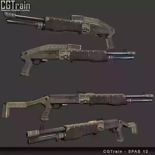 SPAS-12 ShotGun Low-poly 3D model