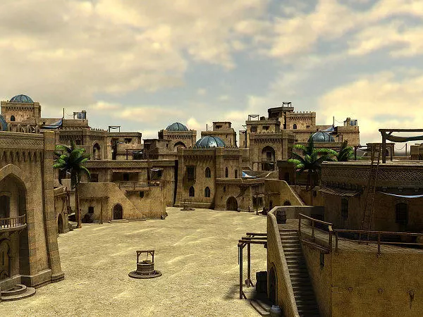 Desert oasis whole scene 3D model_0