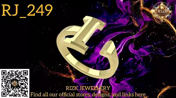 Initial Letter I Ring Style 1 Model RJ 249