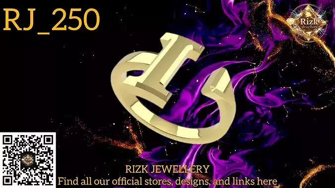 Initial Letter I Ring Style 2 Model RJ 250