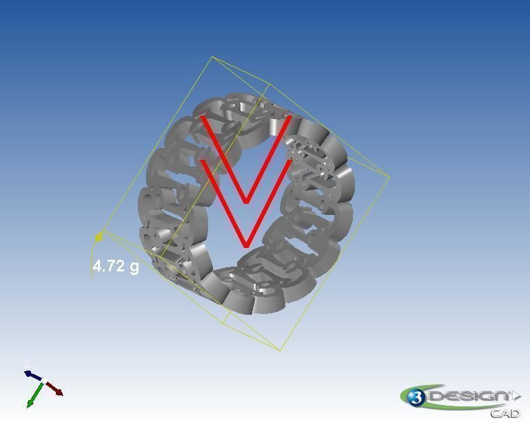 band ring Ali gold silver jewelry 3D print model farsi persian 3D print model_2