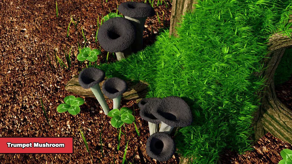 Trumpet mushroom Low-poly 3D model