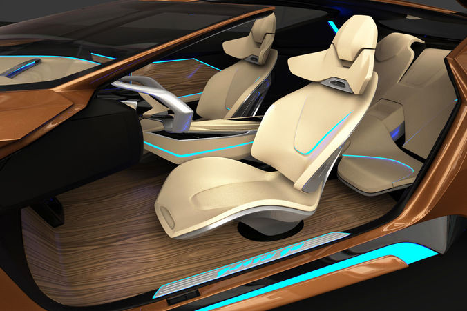seats futuristic car interior design 3D model