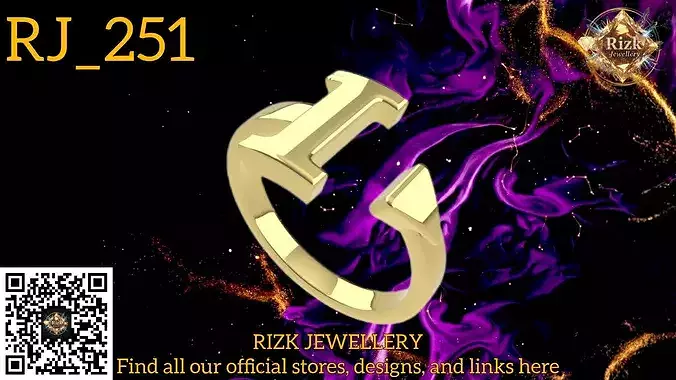 Initial Letter I Ring Style 3 Model RJ 251