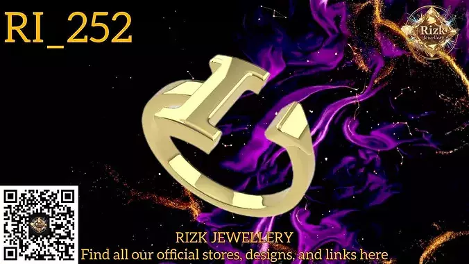 Initial Letter I Ring Style 4 Model RJ 252