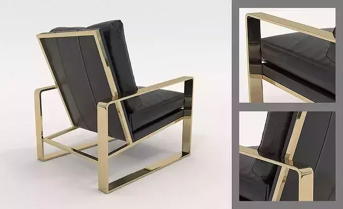 Contemporary Living Room Furniture Set 3D model 7