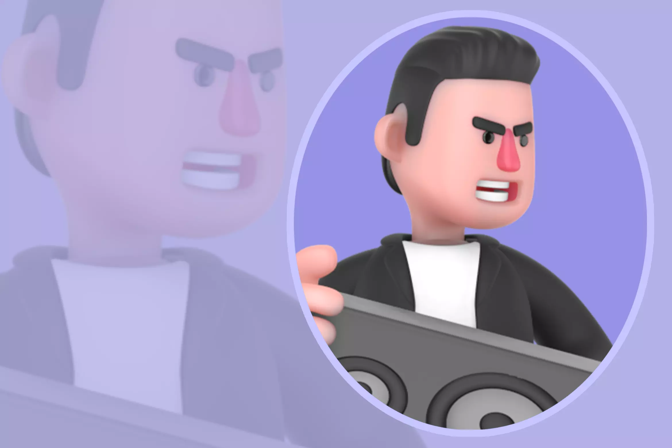 Stylized 3D Musician Character - Cartoon Shouting Performer 3D model