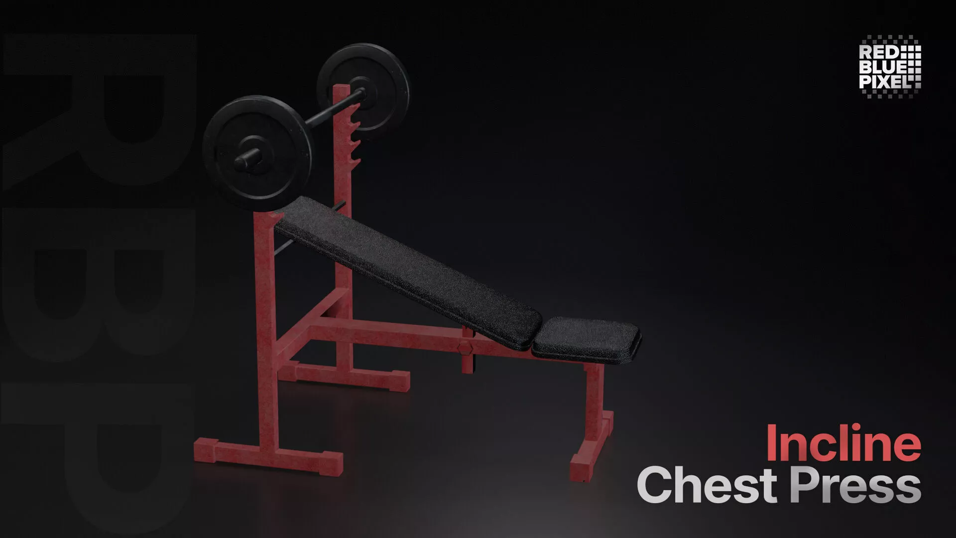 Incline Bench Press Gym Props Low-poly 3D model