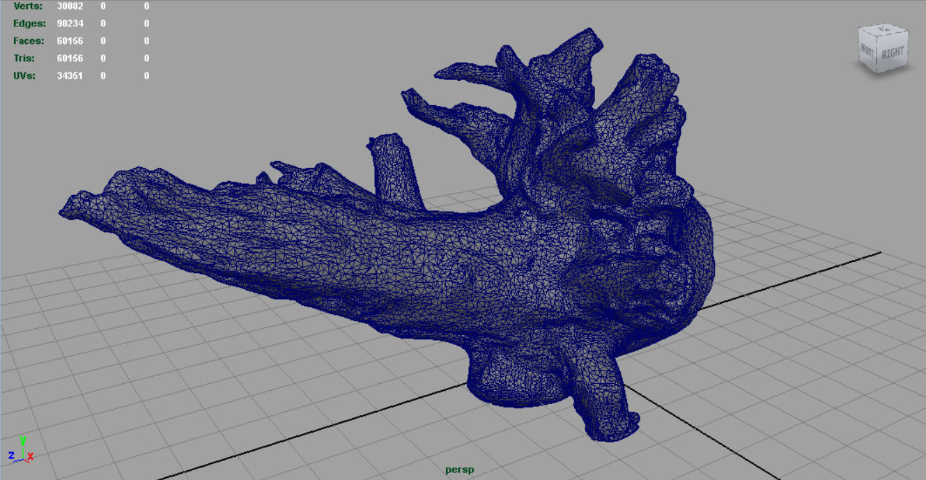 Dead trunk 2 Low-poly 3D model_12