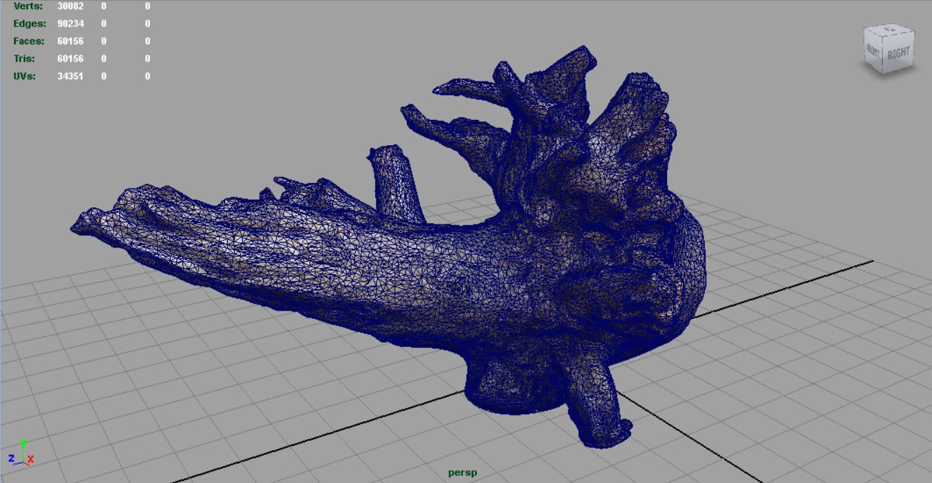 Dead trunk 2 Low-poly 3D model_5