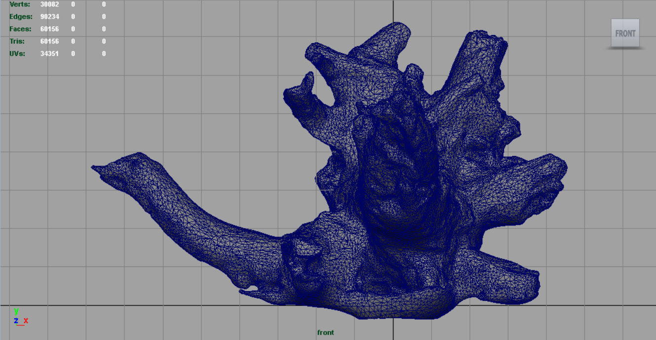 Dead trunk 2 Low-poly 3D model_13