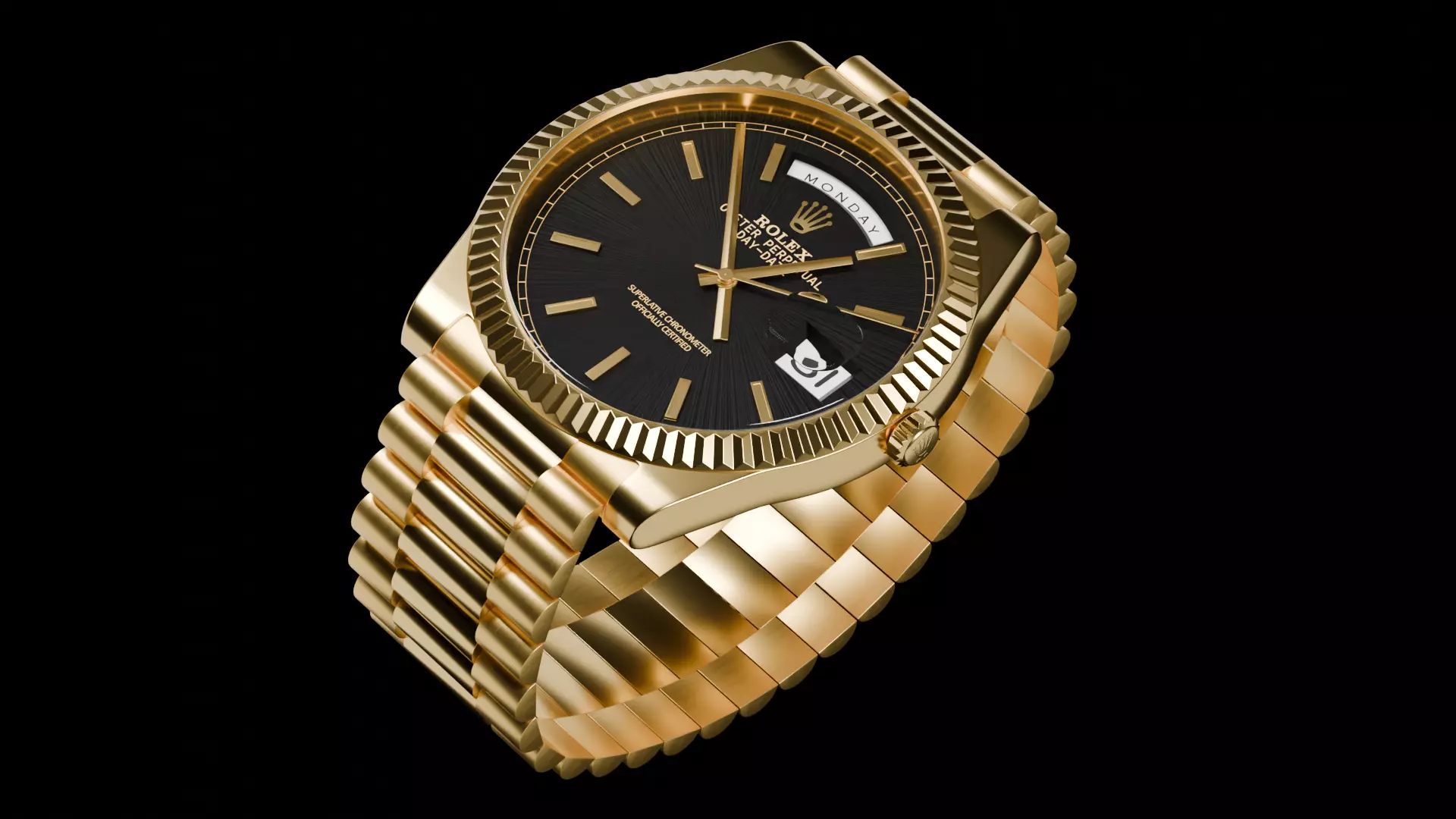 Gold ROLEX day-date watch 3D model