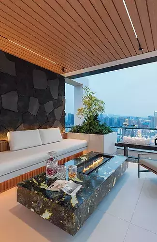 Japanese bedroom with a landscape balcony 3D model 7