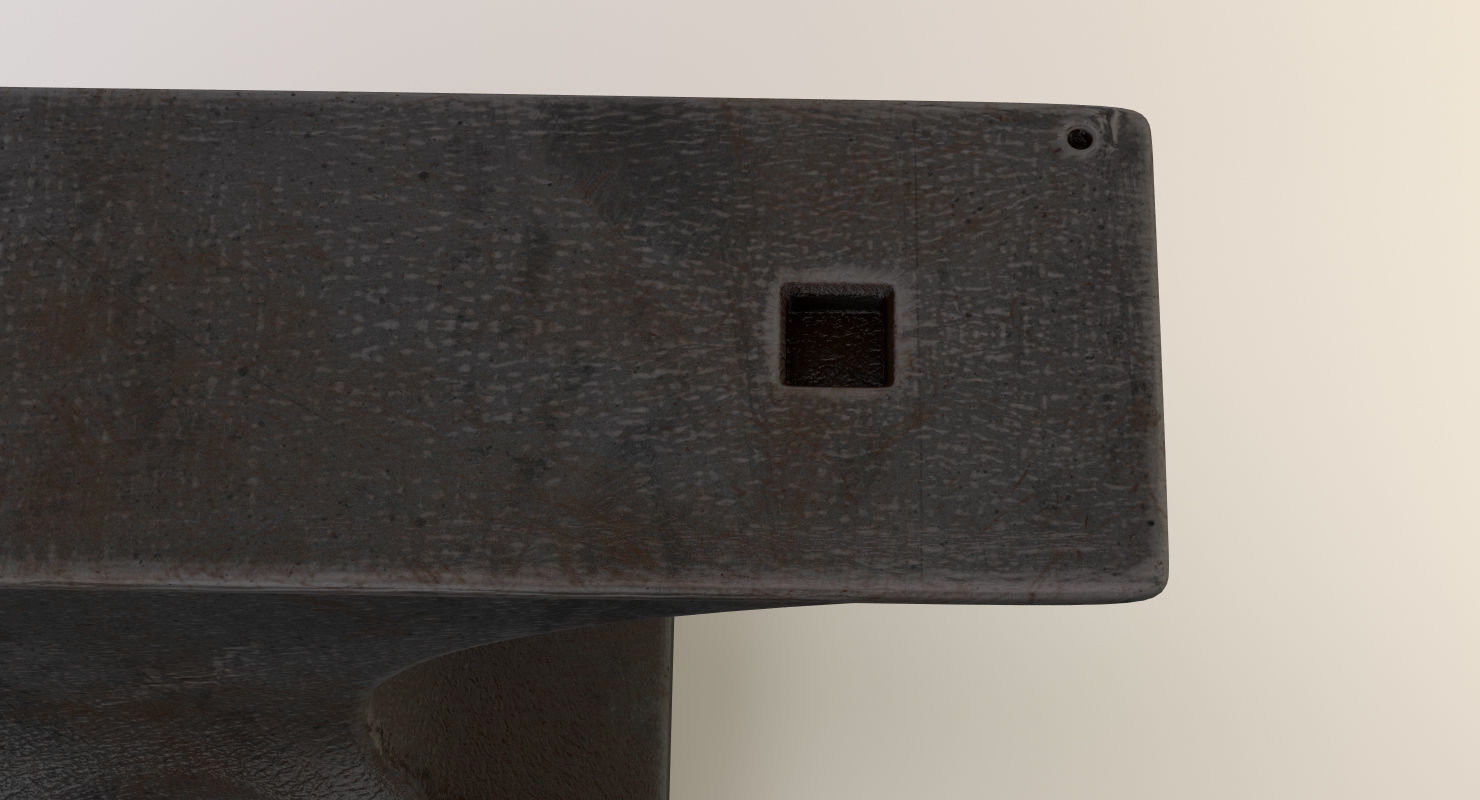 Vintage Anvil Low-poly 3D model_8