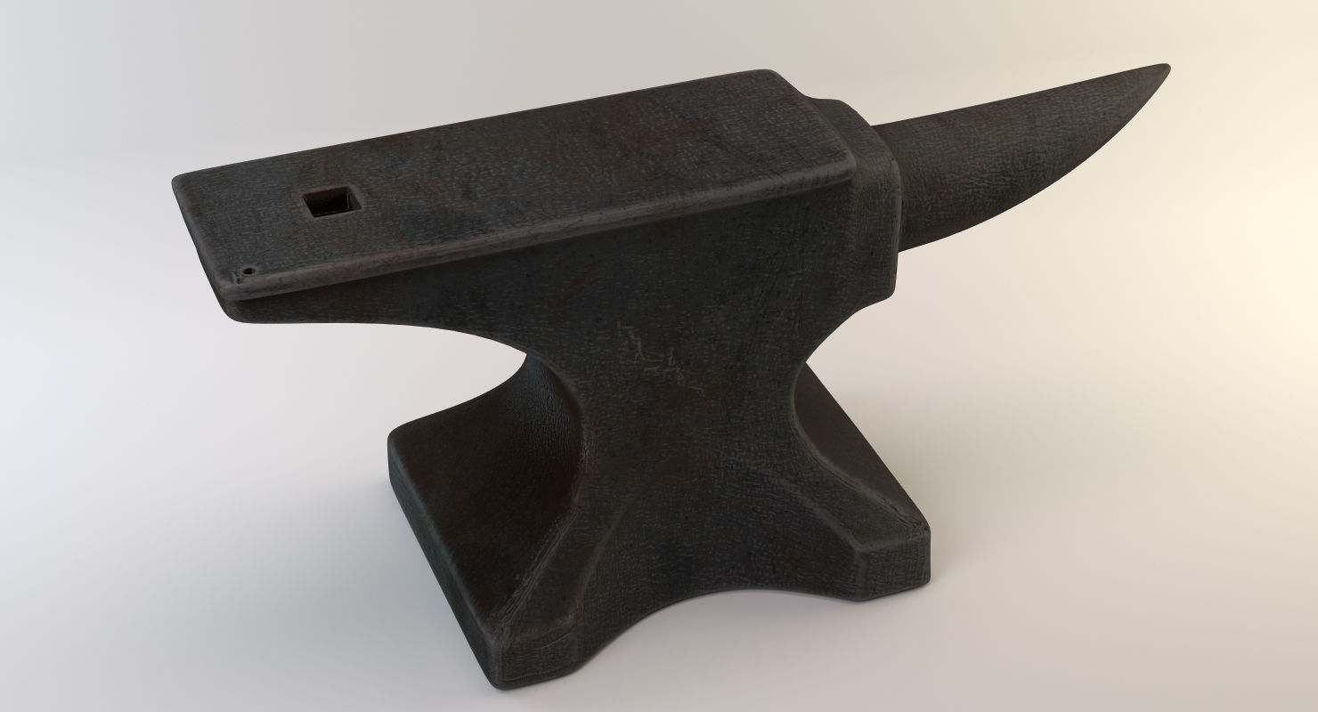 Vintage Anvil Low-poly 3D model_2