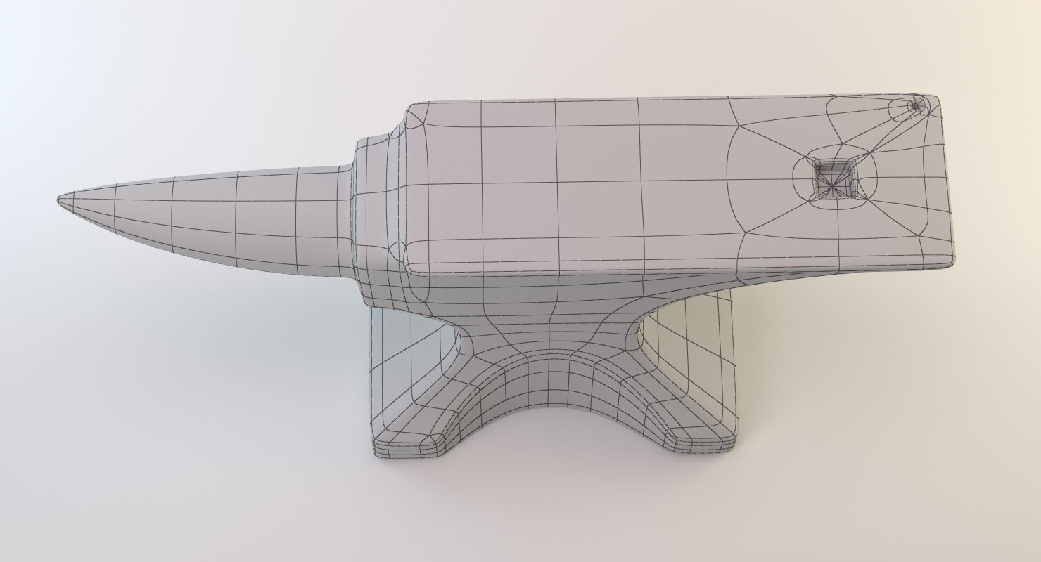 Vintage Anvil Low-poly 3D model_9