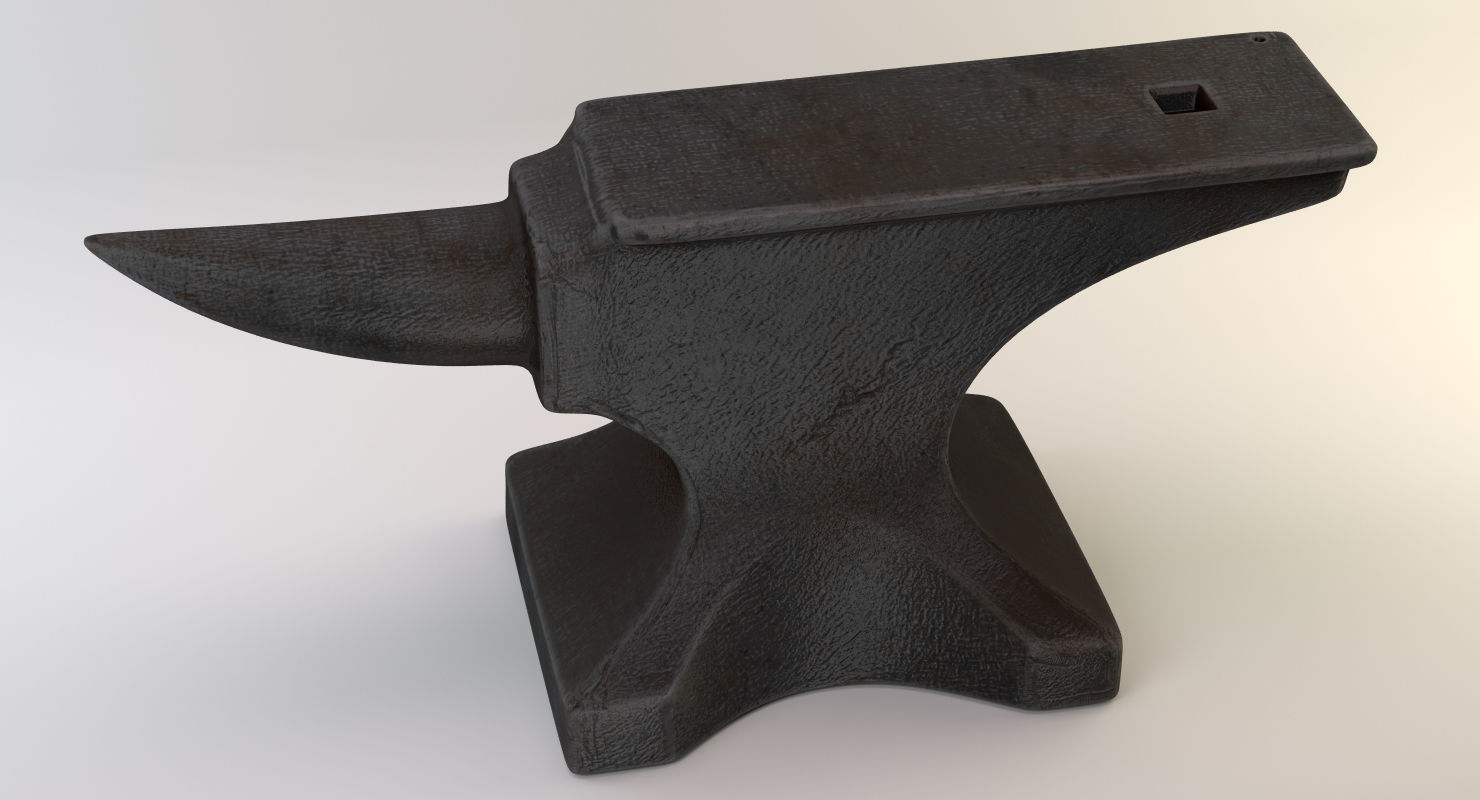Vintage Anvil Low-poly 3D model_7