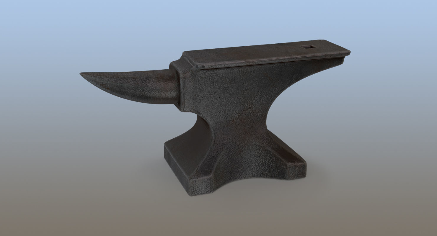 Vintage Anvil Low-poly 3D model_1