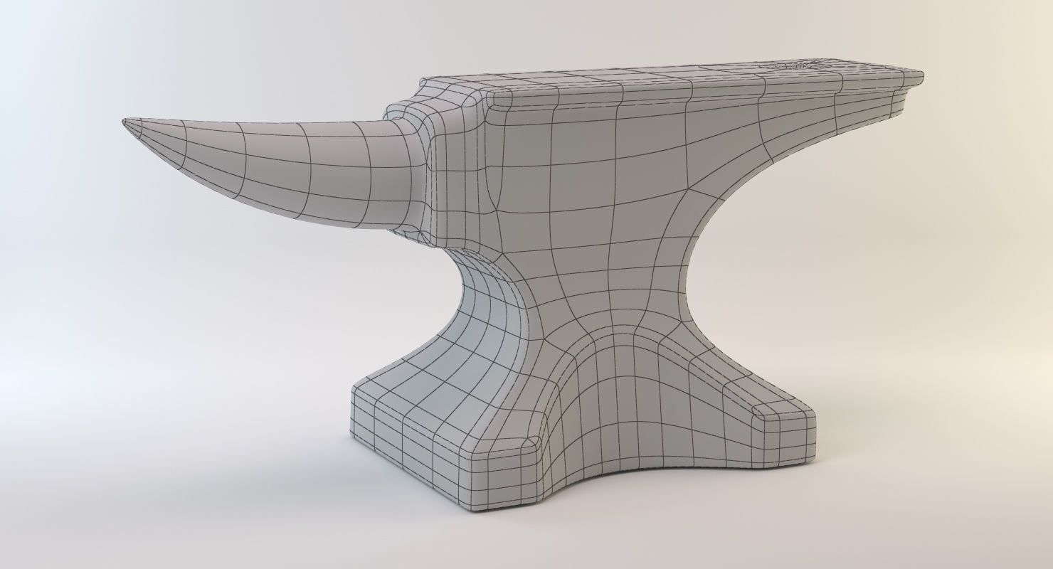Vintage Anvil Low-poly 3D model_6