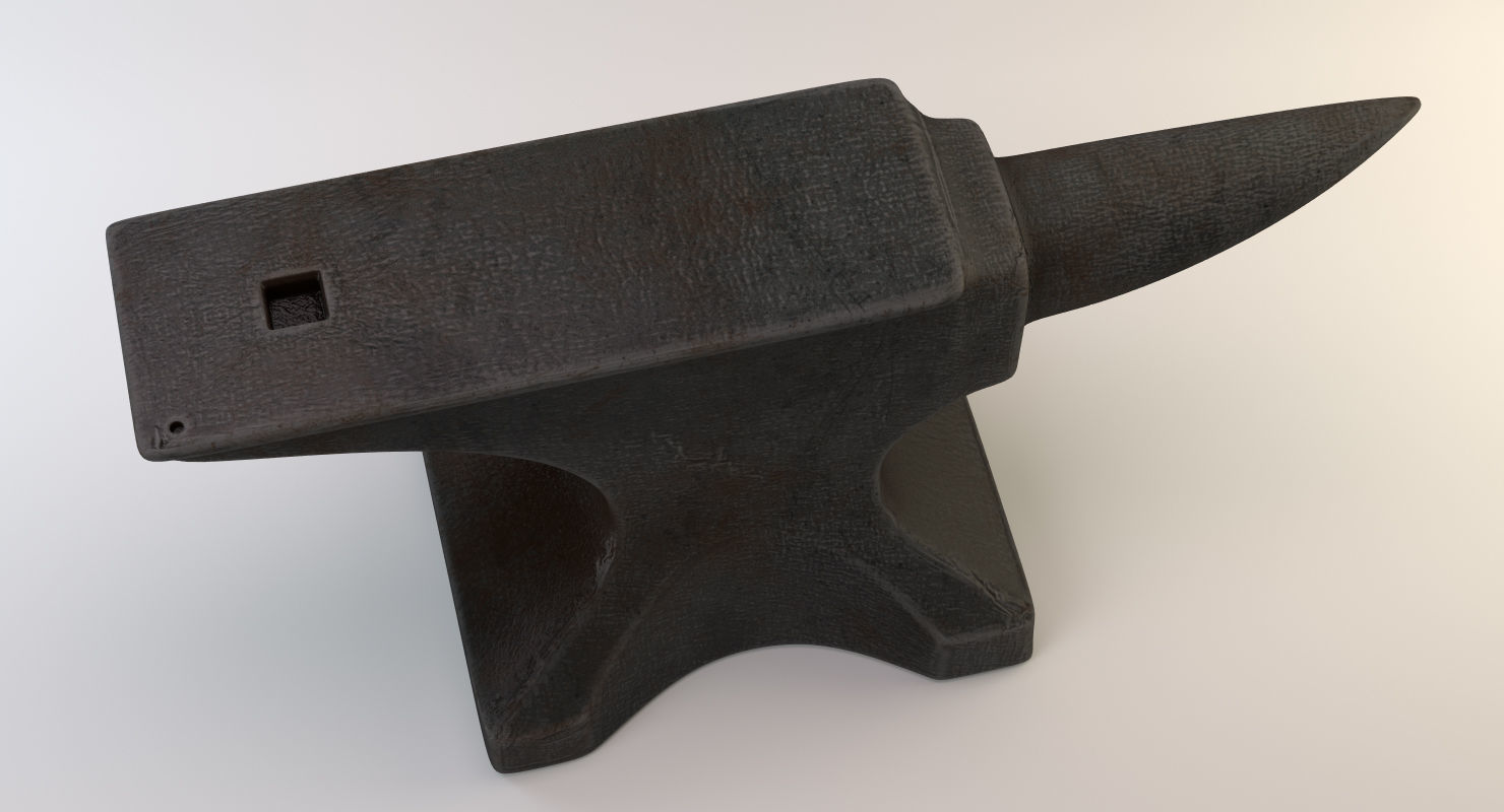 Vintage Anvil Low-poly 3D model_4