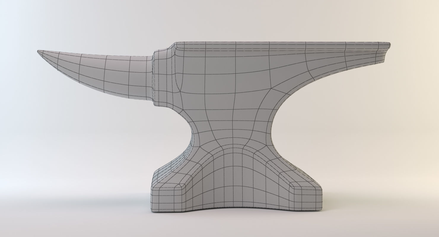 Vintage Anvil Low-poly 3D model_5