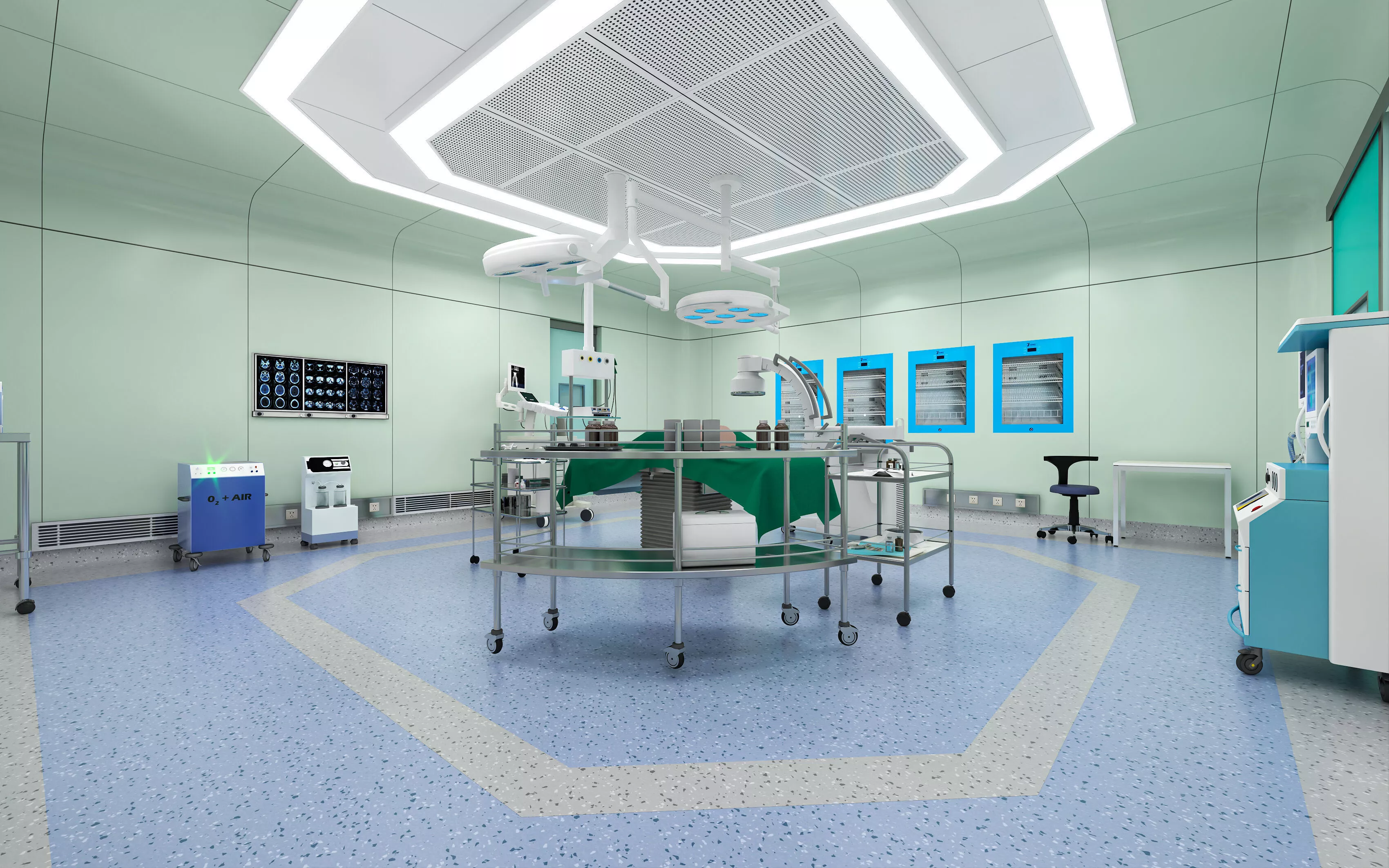 Modern hospital laminar flow operating room 3D model