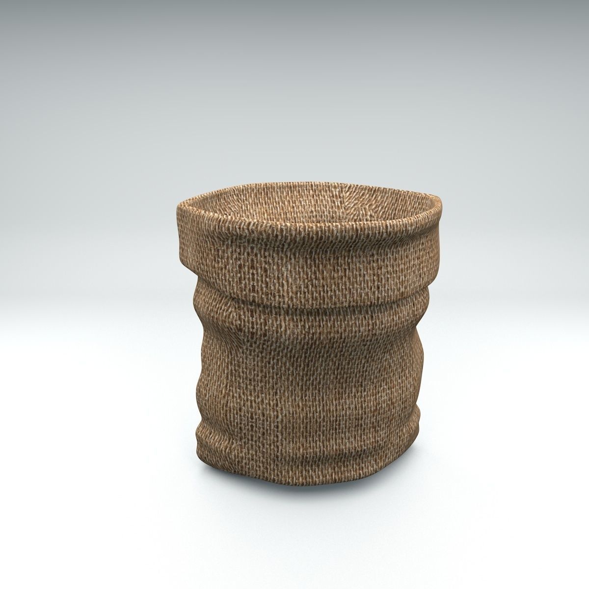 Coffee Burlap Hessian Fabric Bag with Coffee Beans Low-poly 3D model_4